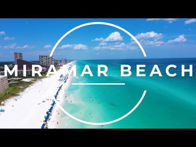 Miramar Beach Florida - Turquoise waters and sugar-white sand - drone footage