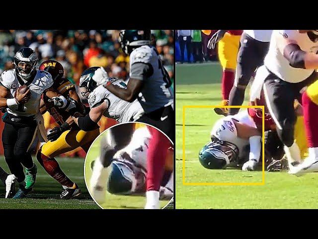  Philadelphia Eagles JALEN HURTS Crazy Head INJURY against Commanders