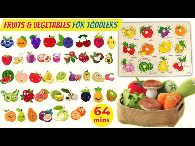 FRUITS and VEGETABLES Names for Toddlers| FIRST WORDS for Baby | 100 Fruits| Speech Therapy for