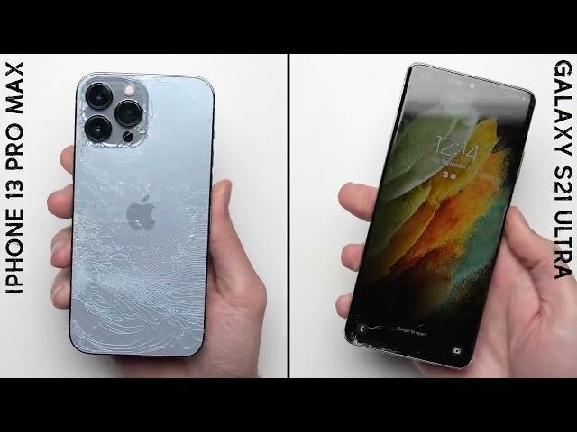 iPhone 13 Pro Max vs. Galaxy S21 Ultra Drop Test!