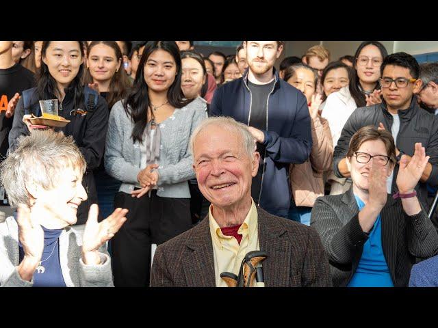 John Hopfield celebration after winning the 2024 Nobel Prize in Physics