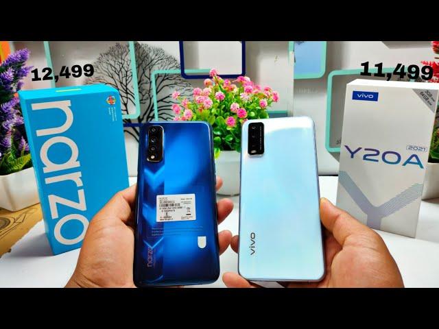 Realme Narzo 30  Vivo Y20A 2021  Unboxing  Comparison  Camera  Price