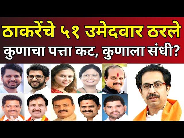 उद्धव ठाकरेंचे ५१ उमेदवार ठरले.. कुणाचा पत्ता कट, कुणाला संधी? Maharashtra Vidhansabha Election 2024