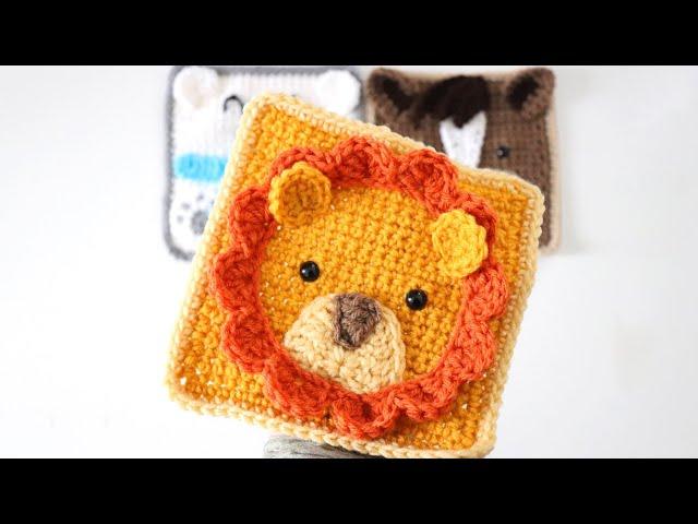 Crochet Lion Square