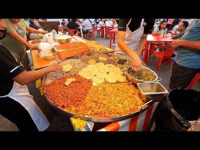 Street Tacos at a Night Market in Downtown Cancun, Mexico  | Mexican Street Food