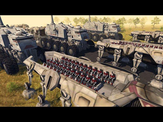 Clone TURBO TANK Troop Transport SIEGE! - Men of War: Star Wars Mod Battle Simulator