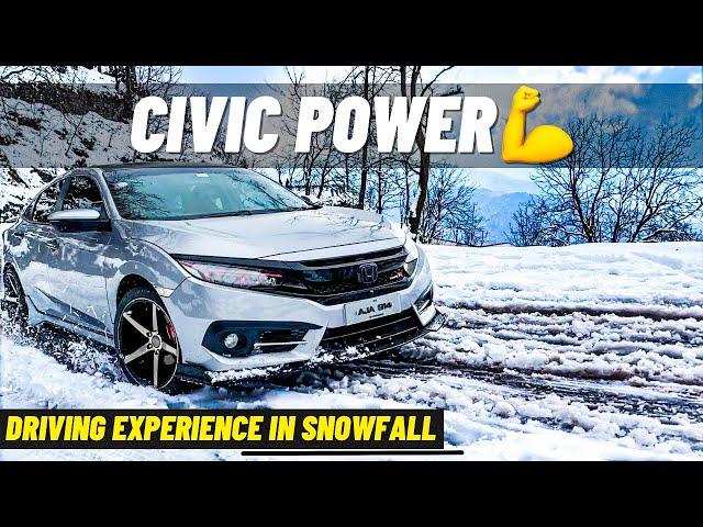 SNOWFALL VS HONDA CIVIC | ABS BRAKE FAILED #snowfall2024 #civiclovers #drivinginsnow #murreeweather