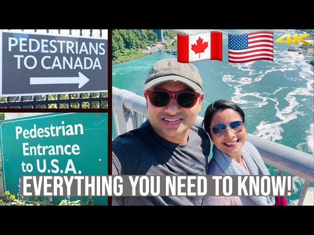 Crossing the US Canada BORDER on foot | Everything you need to know! Pedestrian Walkway Immigration!