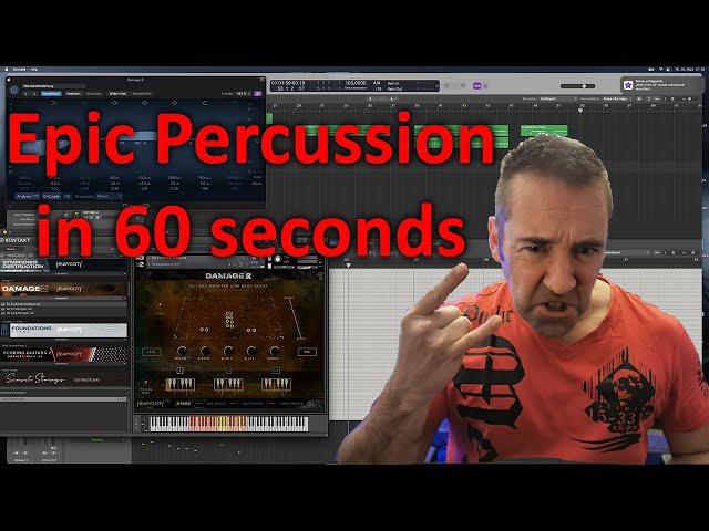 How to program epic Percussion in 60 seconds - Cinematic Trailer Percussion featuring Damage 2