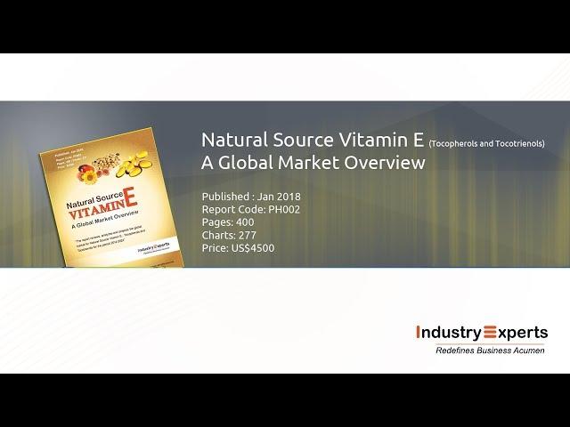 Natural Source Vitamin E is Forecast to Register a CAGR of 4.7% through to 2024 to Reach $1.03 Bn