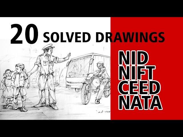 20 MEMORY DRAWINGS FOR NID/NIFT/CEED/NATA Examination