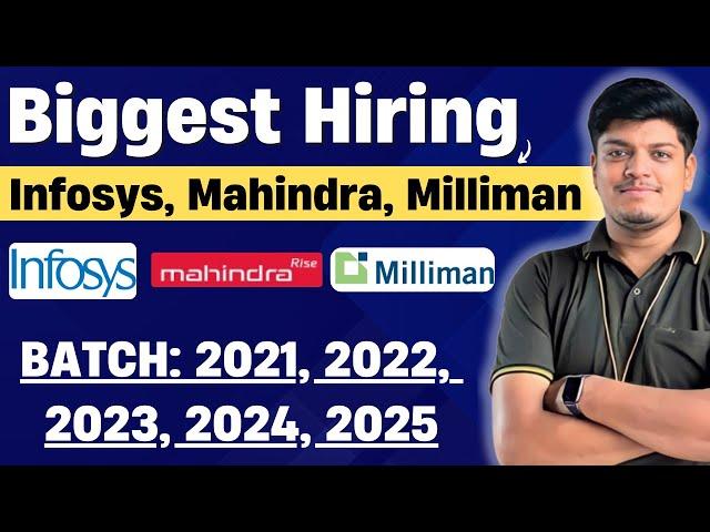Infosys, Mahindra, Milliman Biggest Hiring | Off Campus Drive 2025, 2024, 2023, 2022-2021 BATCH