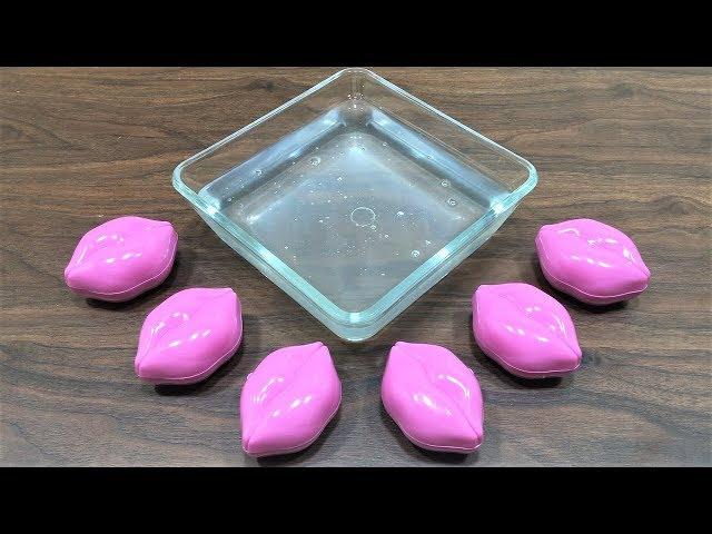 Mixing Lip Balm into Clear slime | Slimesmoothie | Satisfying Slime Video