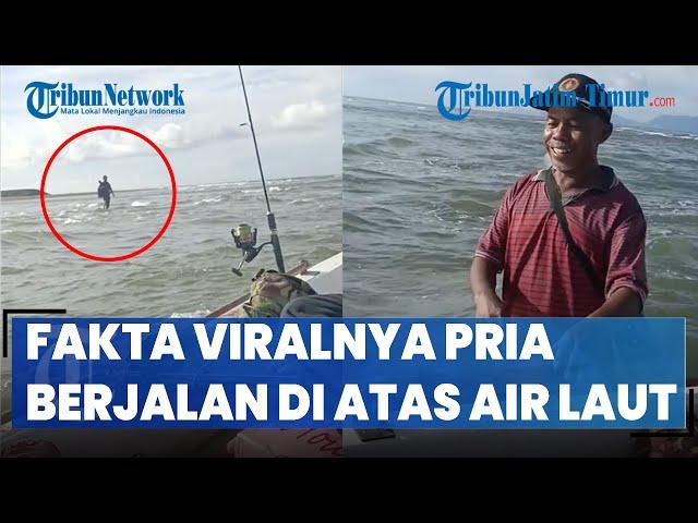 VIRAL, Penampakan Pria Berjalan Santai di Atas Air Laut, Dijemput Perahu Bot, Ternyata Ini Faktanya