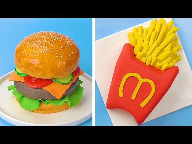 How To Make Hamburger Cake Decorating Ideas  Most Satisfying Cake Decorating