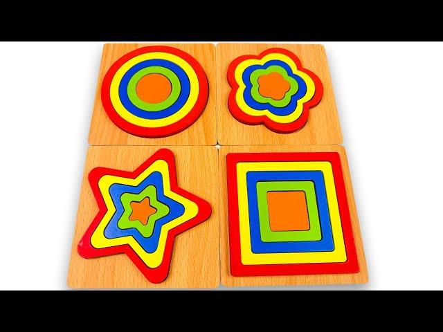 Best Learn Shapes with Animals Shape Matching Puzzle | Preschool Toddler Learning Kids Toy Video