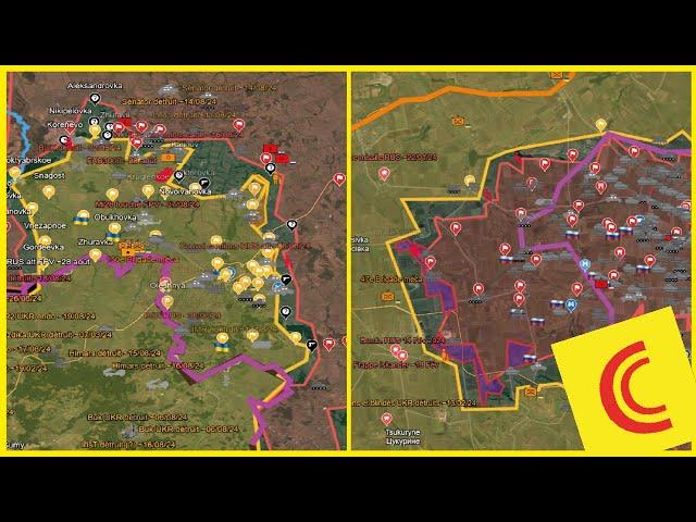 Conflit Ukraine 30/08/24 : perte du 1er F16 | Comparatif des gains territoriaux sur le dernier mois