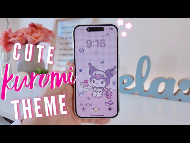 ₊˚ ⊹ cute KUROMI theme on iPhone 15 pro | ios customization⊹ ₊˚