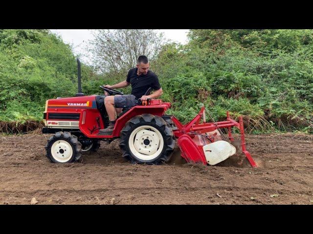 4x4 YANMAR F15D TRACTOR TILLING WITH ROTARY ROTAVATOR