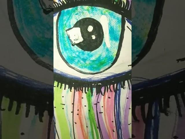 How to Draw an amazing eye in colors. #SHORTS  #SANIYA ARTS AND CRAFTS  #creativity