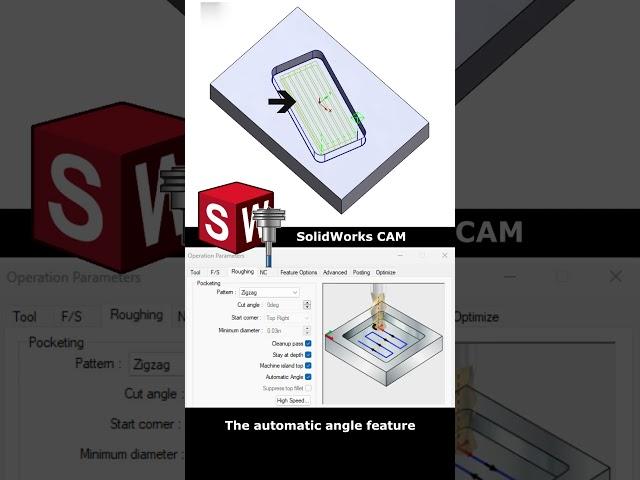 The automatic angle feature (Roughing Parameters)