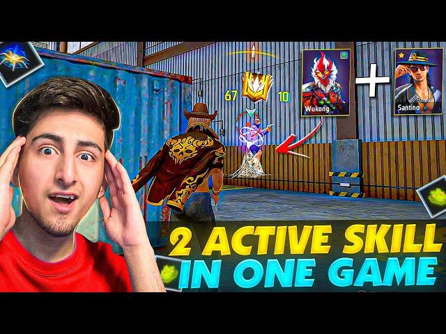 2 Active Skills In One Lone WolfWukong+Santino Funny Match [A_s Gaming] - Free Fire India