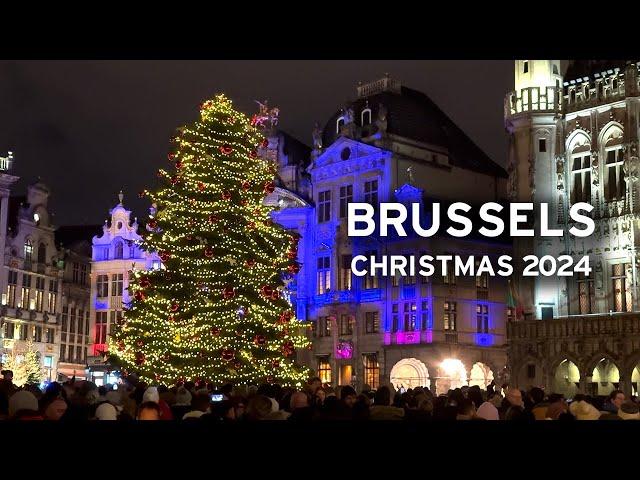  Brussels, Belgium - Christmas 2024 - Winter Wonders   [4K]