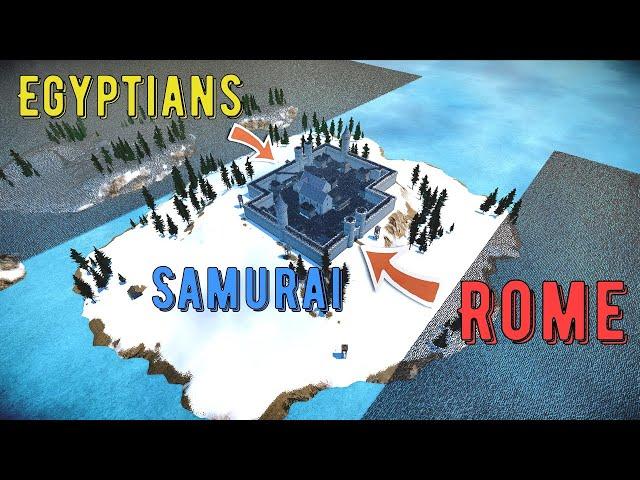 Battle For Castle: Roman Soldiers vs Samurai vs Egyptian Warriors - UEBS 2