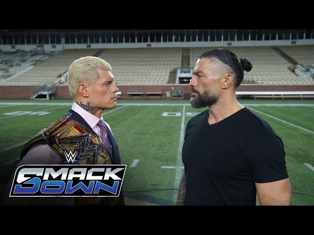 Cody Rhodes meets Roman Reigns at Georgia Tech to broker Bad Blood deal: SmackDown, Sept. 20, 2024