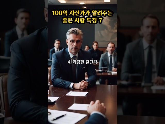 100억 자산가가 말하는 좋은 사람 특징 7