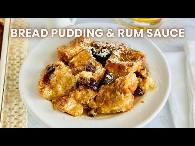 Easy New Orleans Bread Pudding with Rum Sauce | Perfect Holiday Dessert Recipe!