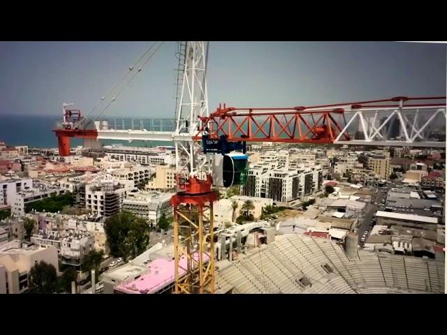 רמא עגורנים בלומפילד 2019 | Potain MD365 Tower Crane dismantling at Blumfield Stadium Tel Aviv 2019