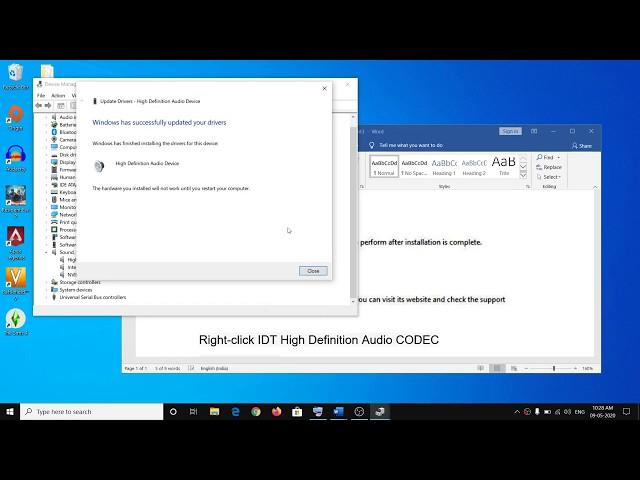 Fix IDT High Definition Audio CODEC Driver Error Windows Encountered a Problem Error 0x8007001f