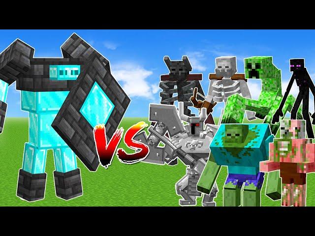 Diamond Golem vs All mutant mobs - Minecraft battle