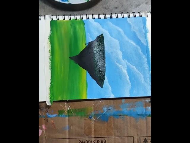 floating island drawing  easy||#art #shorts  #drawing #floting #island #easydrawing