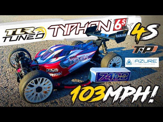 TLR Tuned Typhon | TP4050 4S Test Pass | 103mph!! #arrmatyphon #rcspeedrun #castle #tpmotors