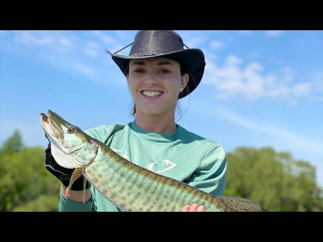 MY WIFE'S FIRST IOWA MUSKY!!