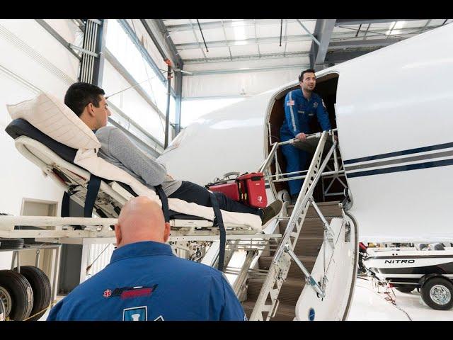 World 1st Gulfstream V with an Air Ambulance Power Loader