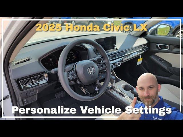 2025 Honda Civic LX Vehicle Settings