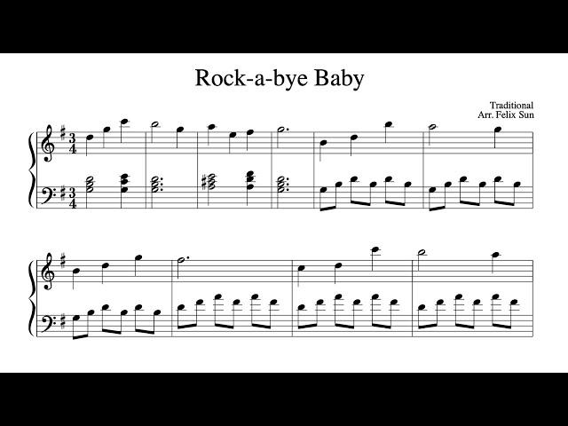 Rock-a-bye Baby (Traditional Lullaby) - Piano Sheet Music | Beautiful Easy Arrangement