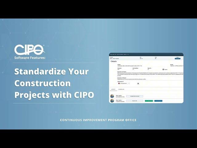 CIPO Software Features: How CIPO Helps You Standardize Your Construction Projects #projectmanagement