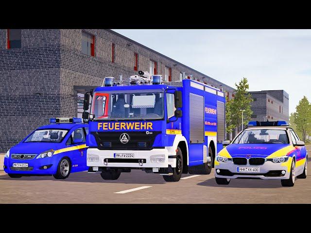 Blue Emergency Call 112 - Dresden Police and Firefighters Responding! 4K