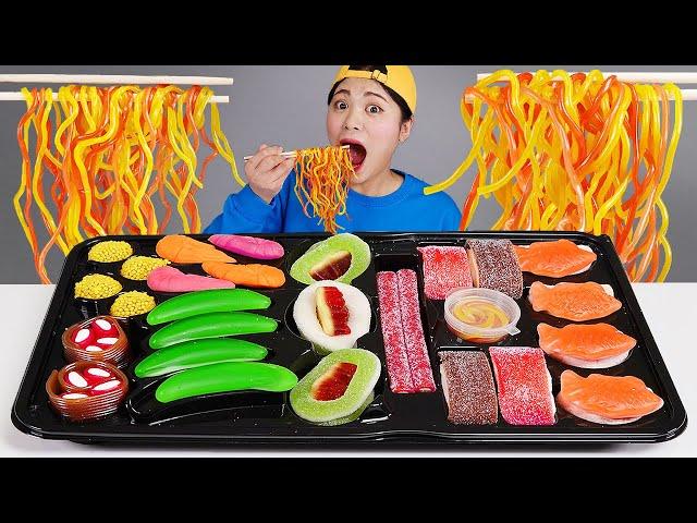 초밥 먹방 Sushi Gummy Jelly , Jelly Noodles Mukbang DONA 도나