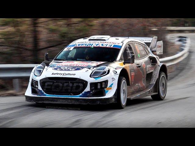 500HP Ford Puma Hybrid Rally1 Car at WRC Monte-Carlo 2024: Starts, Top Speed & Anti-Lag Sound!