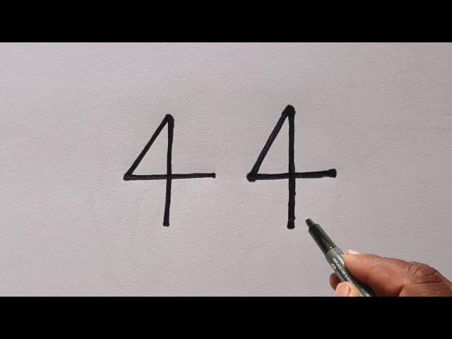 Dog Drawing Step By Step From 44 Number | Dog Drawing With