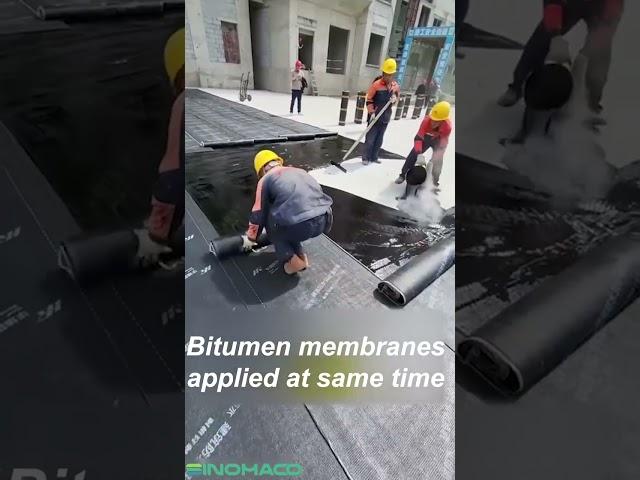 Roofing #waterproofing bitumen membrane applied with hot melting bitumen coating #sinomaco