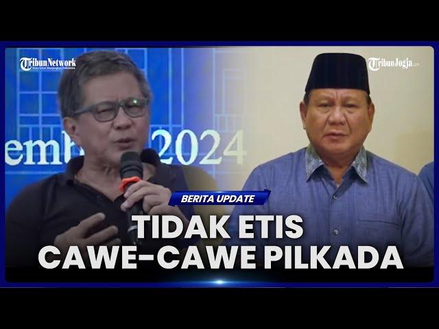 Rocky Gerung Sebut Prabowo Mulai Tunjukkan Tradisi Buruk dengan Cawe-cawe Pilkada