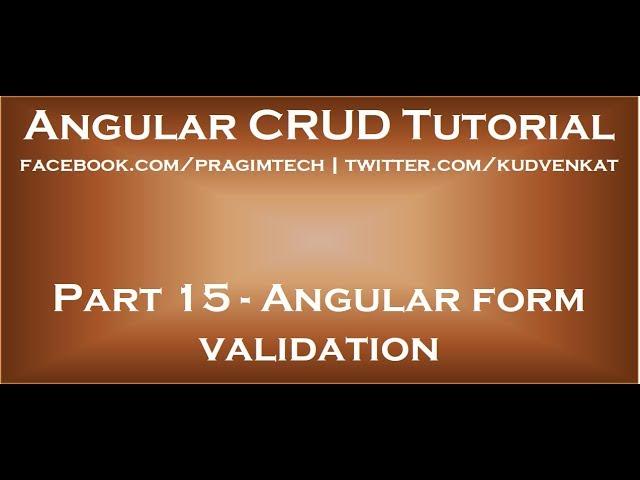 Angular form validation