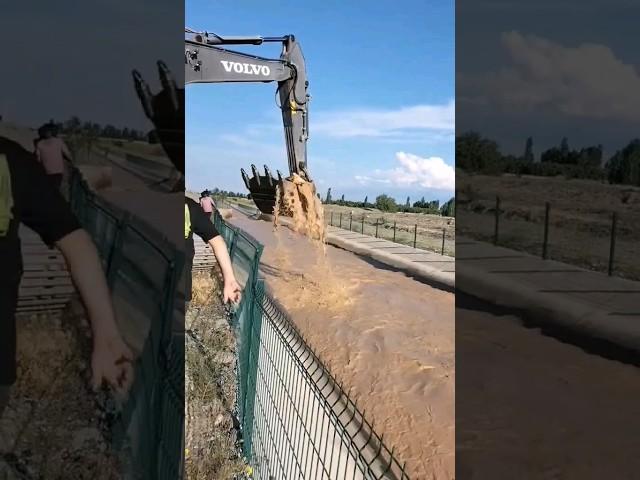 SAVING A COW THAT FALLS INTO THE STREAM WITH A SCOOP \ DEREYE DÜŞEN İNEĞİ KEPÇEYLE KURTARMAK