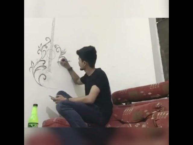 Guitar wall art | how to draw guitar